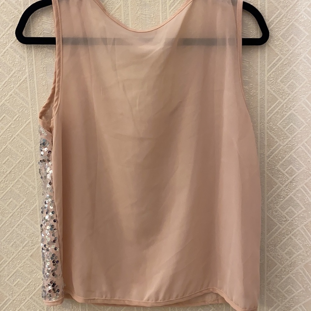 Blush sparkly sequin sheer top - Picture 5 of 7
